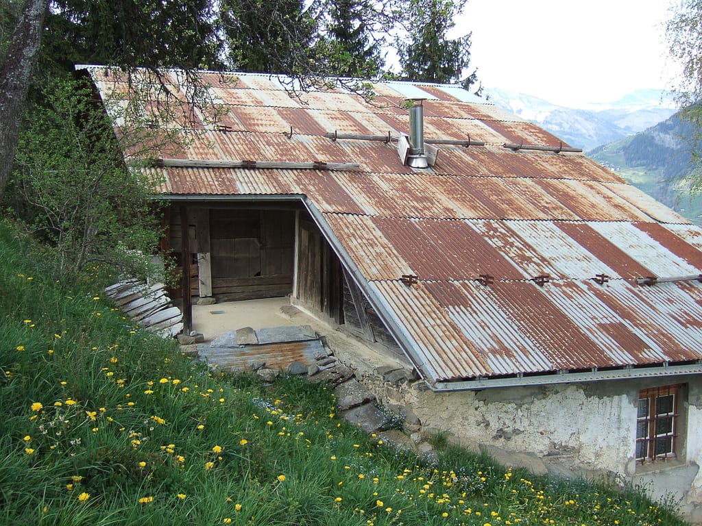 Façade sud du chalet les chanterelles quand nous le découvrons en 2007